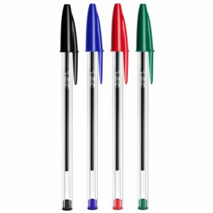 Imagen de boligrafos de la marca bic con los 4 colores